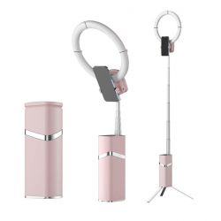 Lampe LED ronde rose portable